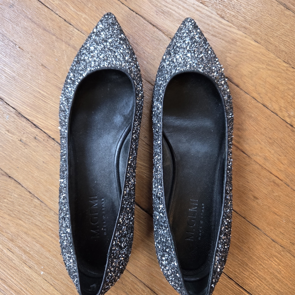 M Gemi Glitter Black Flats